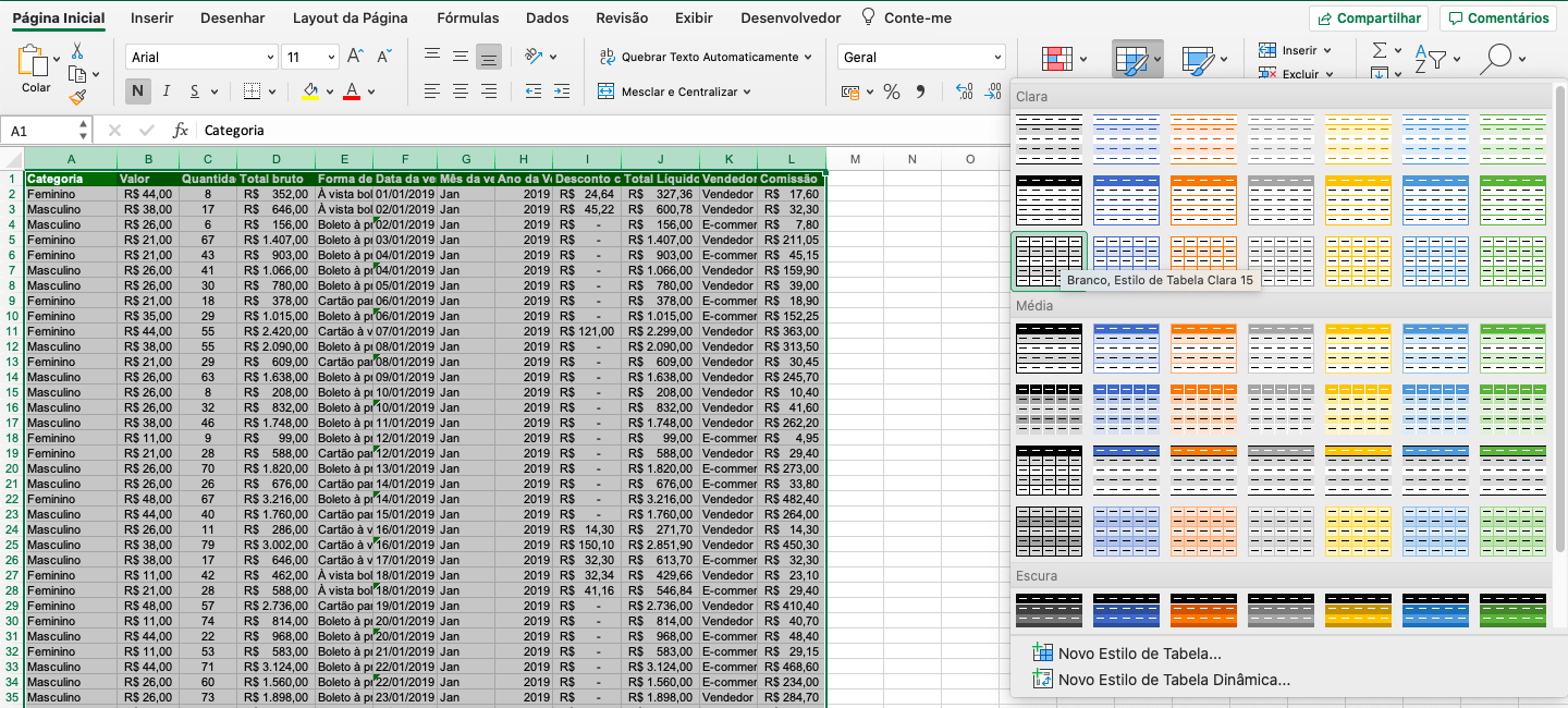 Como Fazer Uma Tabela No Excel Usando O Modelo De Formato Tabela 3790