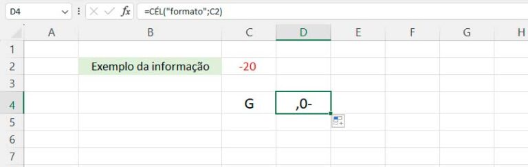 Função CÉL no Excel