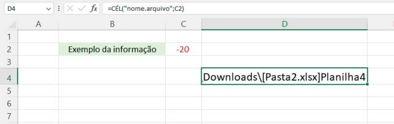 Função CÉL no Excel